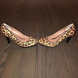 Pony Hair Leopard Pumps - Size 6W